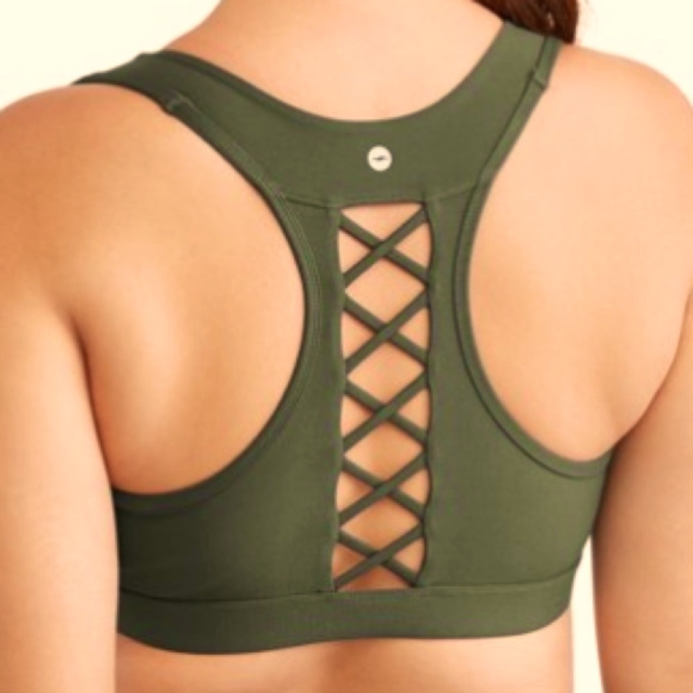 Lattice Back V-Neck Sports Bra by Avia